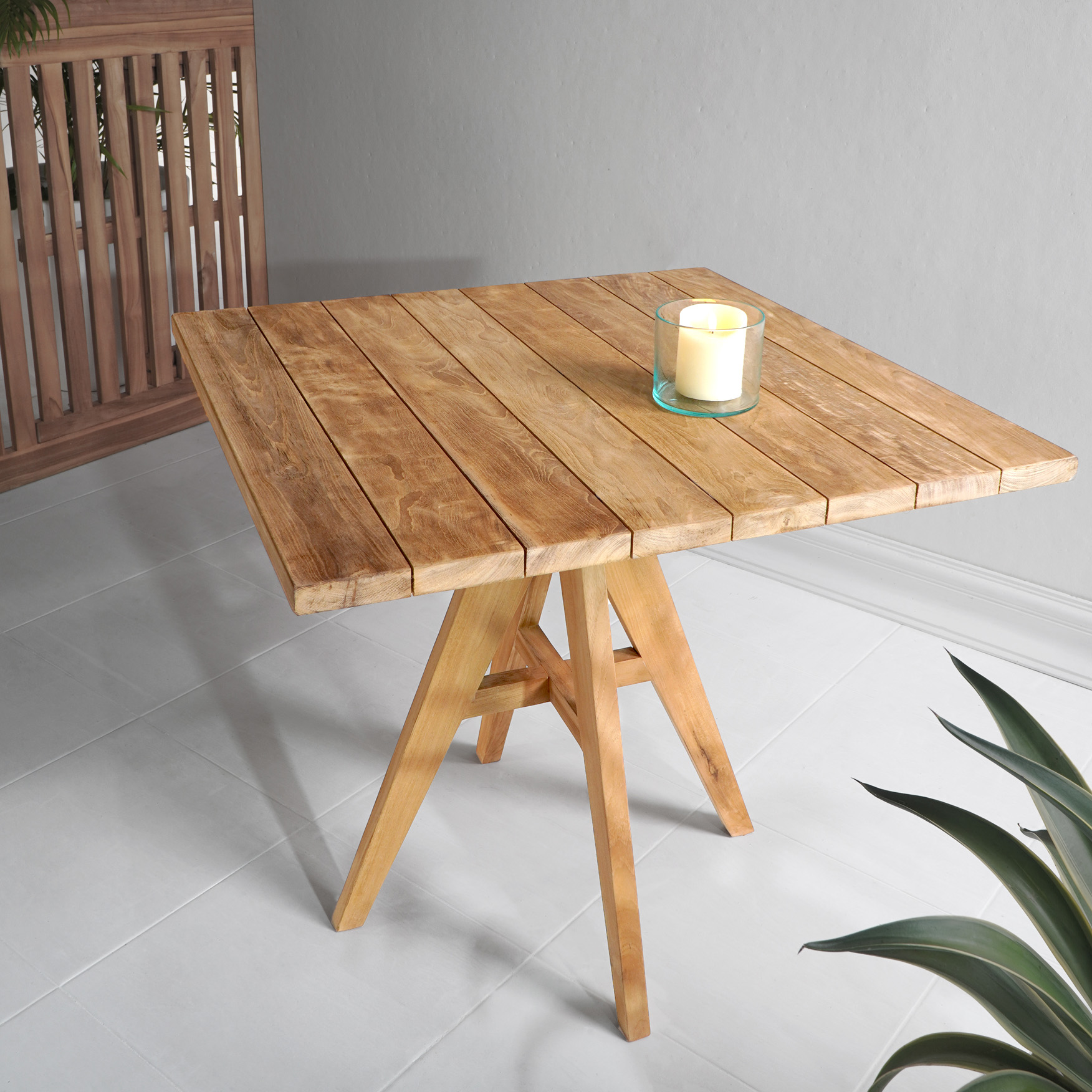 GartenEsstisch LEO1 Teakholz massiv 80 x 80 cm